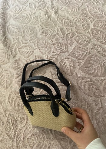 Bej Örgü Detaylı Bohem Kadın Çanta - Görsel 2