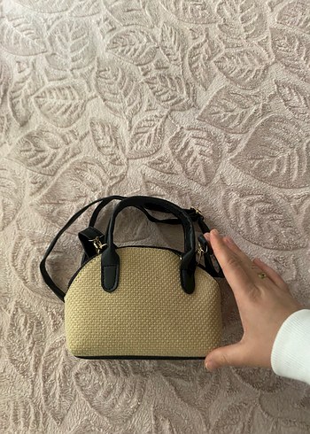 Bej Örgü Detaylı Bohem Kadın Çanta - Görsel 4