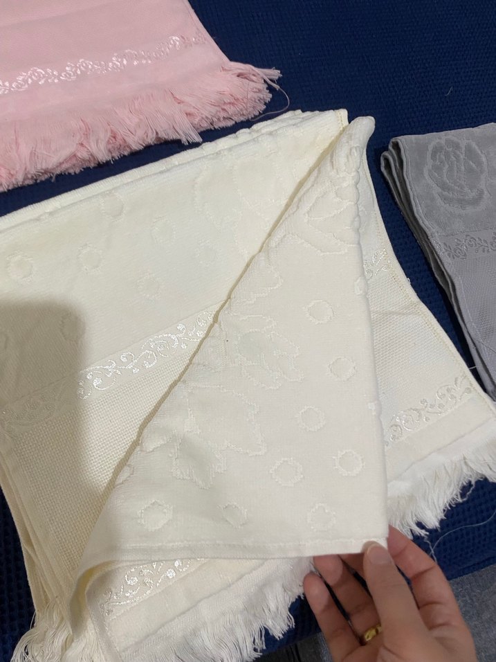 Pastel Renkli Beyaz Havlu seti - Görsel 3