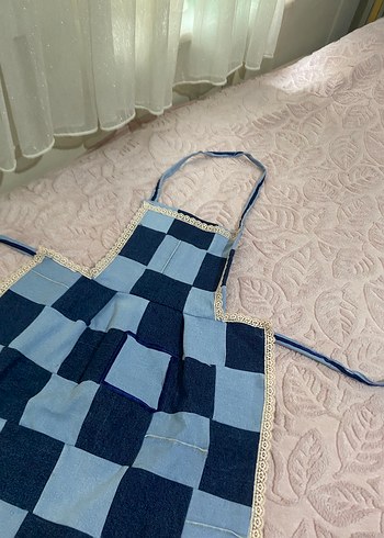 Lacivert Kareli Mutfak Önlüğü - Görsel 4