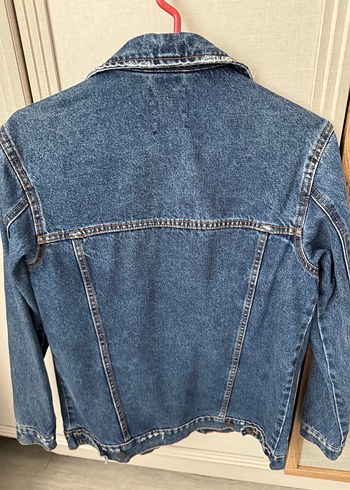 Bershka Bershka Düğmeli Lacivert Kadın Denim Ceket