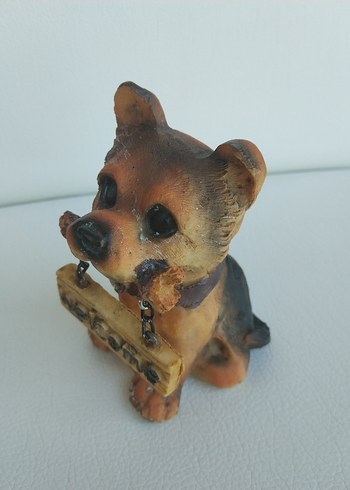 Beden Süs Eşyası Köpek Figürlü Hoşgeldin Yazılı Biblo.