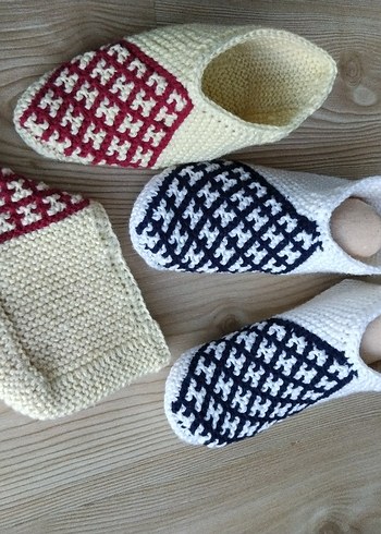 Yün El Örgüsü Kadın Patik. - Görsel 8