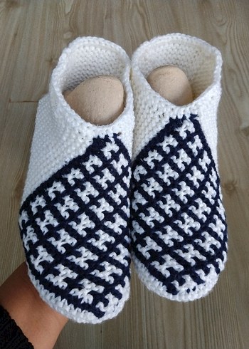 Yün El Örgüsü Kadın Patik. - Görsel 11