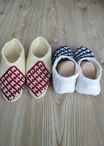 Yün El Örgüsü Kadın Patik. - Görsel 6