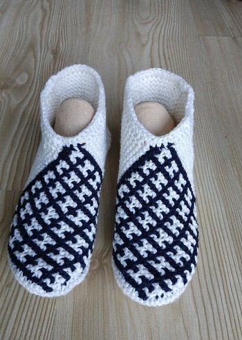 Yün El Örgüsü Kadın Patik. - Görsel 2