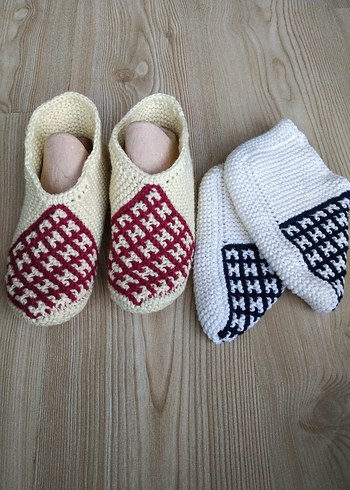 Yün El Örgüsü Kadın Patik. - Görsel 7