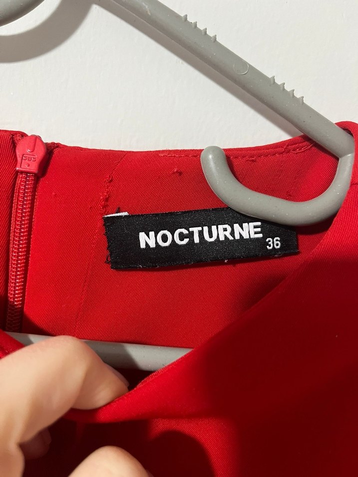 Uzun Kollu Kırmızı Mini Elbise - Görsel 5