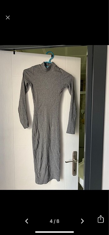 xs Beden gri Renk Pull bear triko elbise