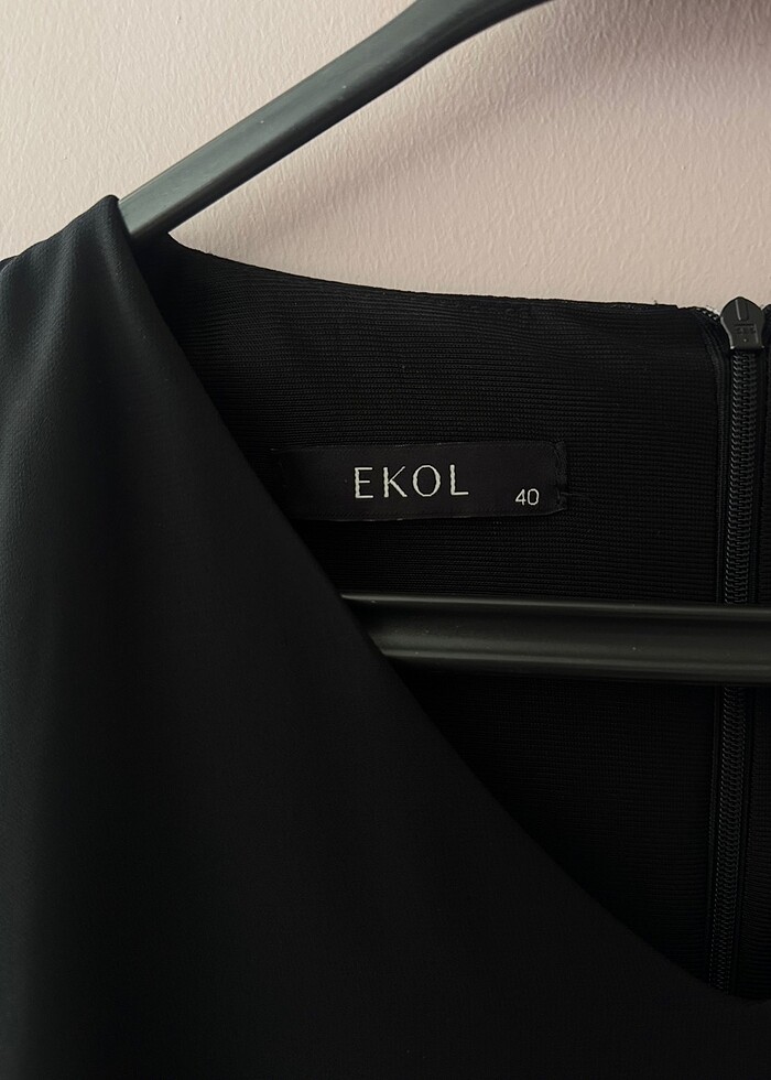 Ekol Puantiyeli Üstü Tüllü Elbise - Görsel 2