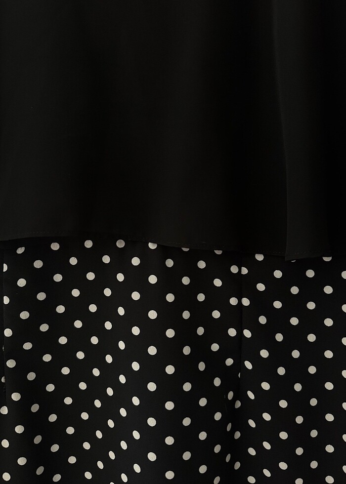 Ekol Puantiyeli Üstü Tüllü Elbise - Görsel 4