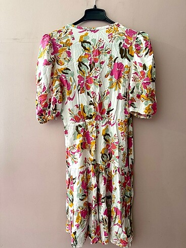 Shenaz Çiçek Desenli Kısa Kollu Günlük Elbise - Görsel 6