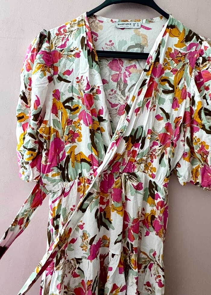 Shenaz Çiçek Desenli Kısa Kollu Günlük Elbise - Görsel 2