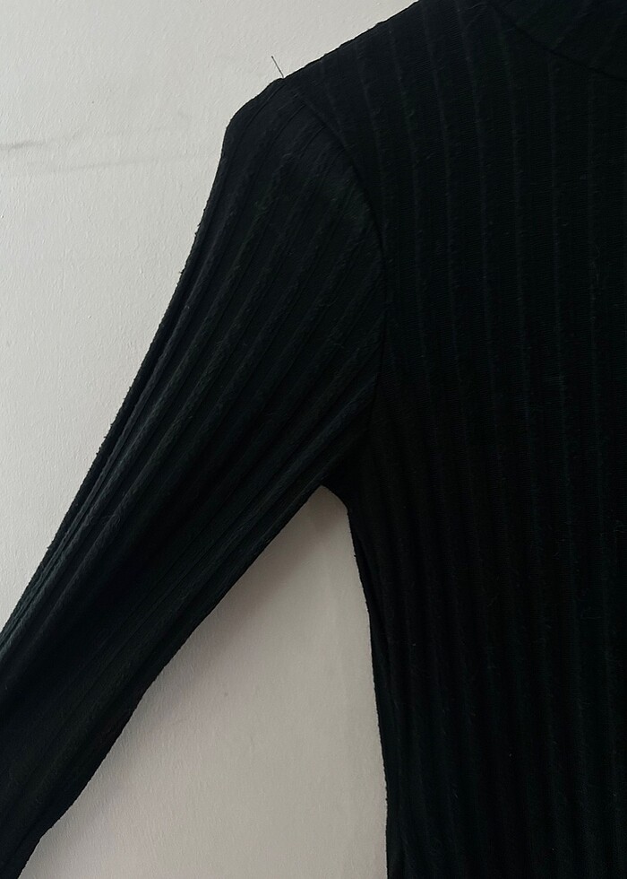 Koton Uzun Kollu Boğazlı Siyah Elbise - Görsel 2