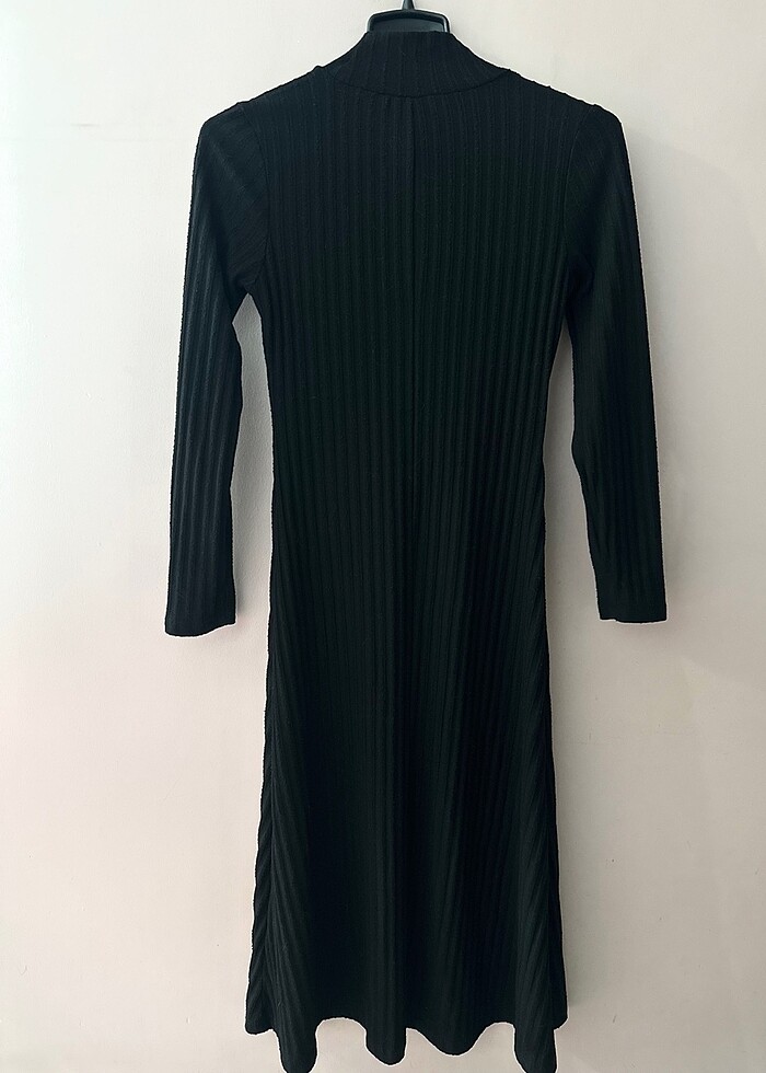 Koton Uzun Kollu Boğazlı Siyah Elbise - Görsel 5