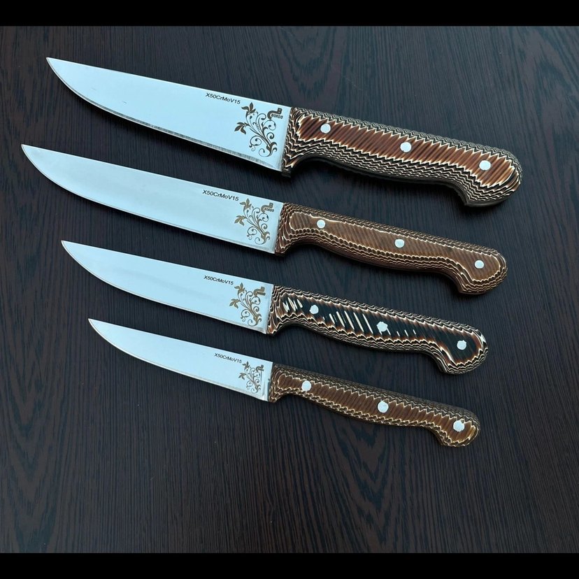 Bordo 4'lü Mutfak Bıçak Seti - Görsel 3