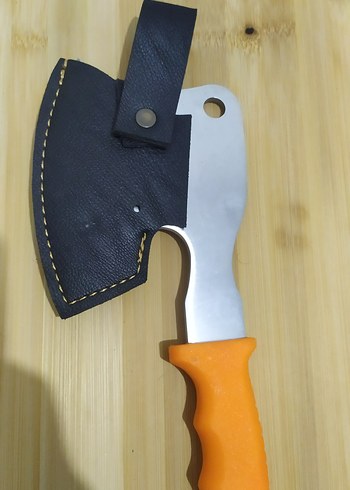 Cavit İnox Paslanmaz Çelik Turuncu Saplı Mini Balta ve Kılıfı - Görsel 2