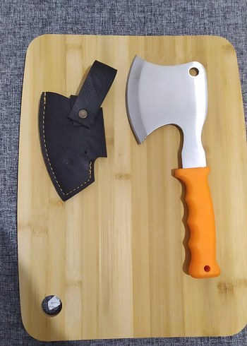 Cavit İnox Paslanmaz Çelik Turuncu Saplı Mini Balta ve Kılıfı - Görsel 5