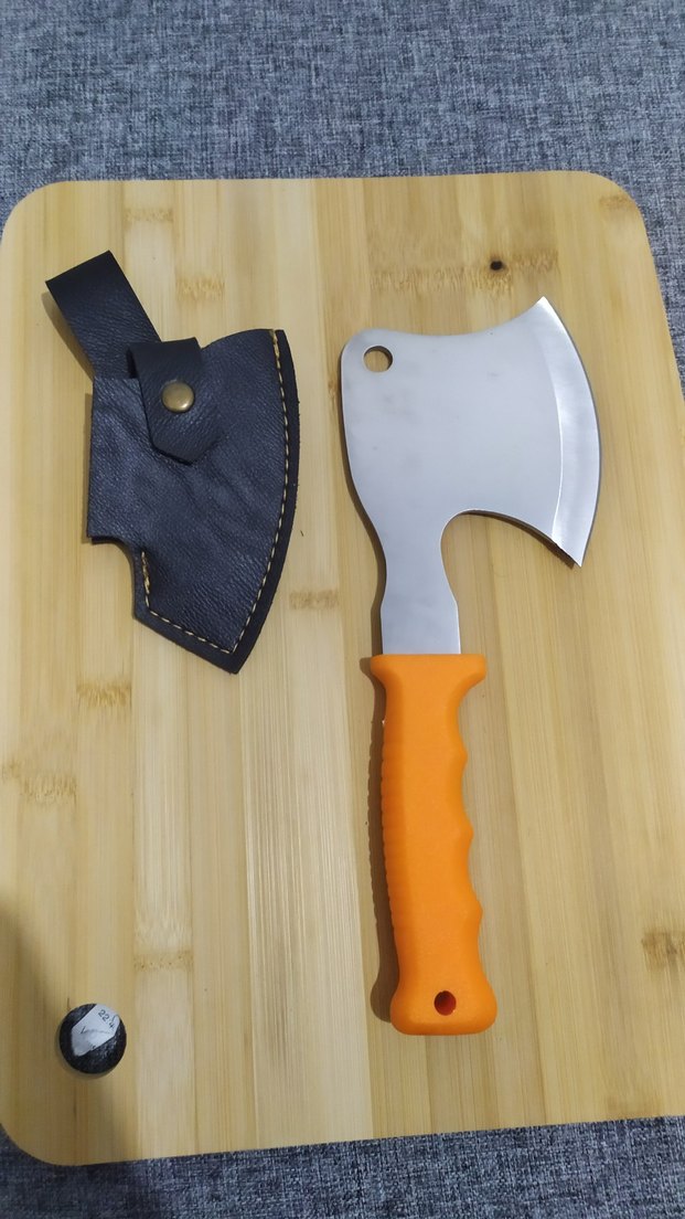 Cavit İnox Paslanmaz Çelik Turuncu Saplı Mini Balta ve Kılıfı - Görsel 3