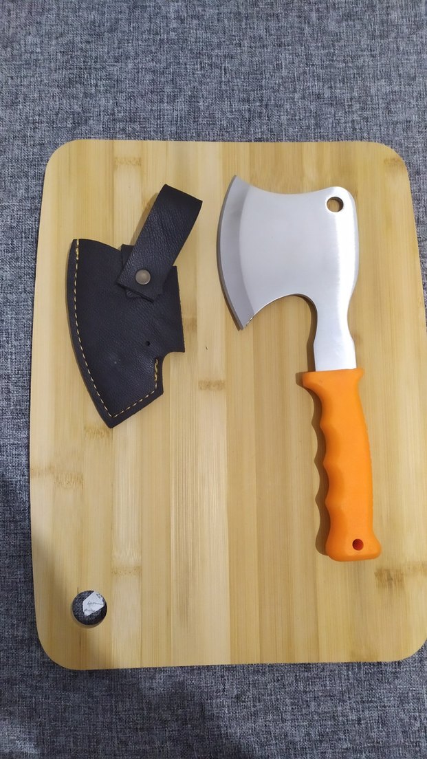 Cavit İnox Paslanmaz Çelik Turuncu Saplı Mini Balta ve Kılıfı - Görsel 5