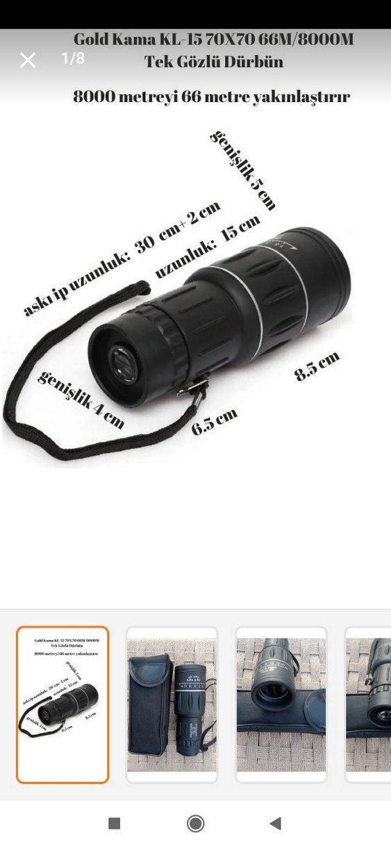 Gold Kama 70x70 Siyah El Dürbünü ve Taşıma Kılıfı - Görsel 2