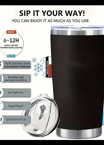 Paslanmaz Çelik Kahve Termosu 600 Ml Sıfır Ürün 