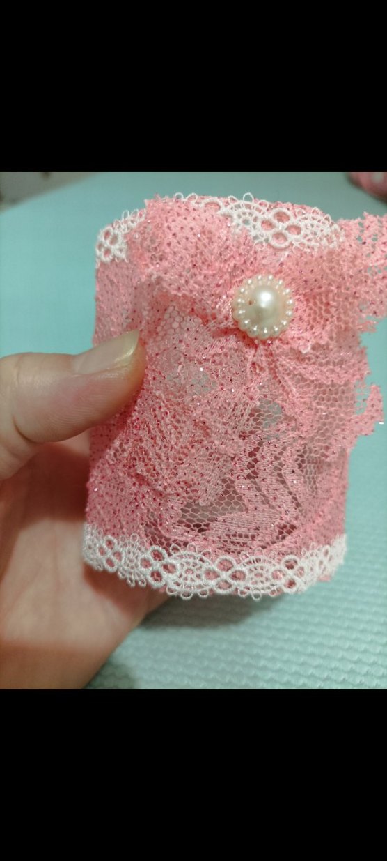 Pembe Dantel İşlemeli Kız Aksesuarı - Görsel 2