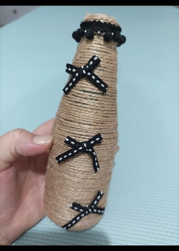 El Yapımı Kahverengi Hasır Vazo - Görsel 2