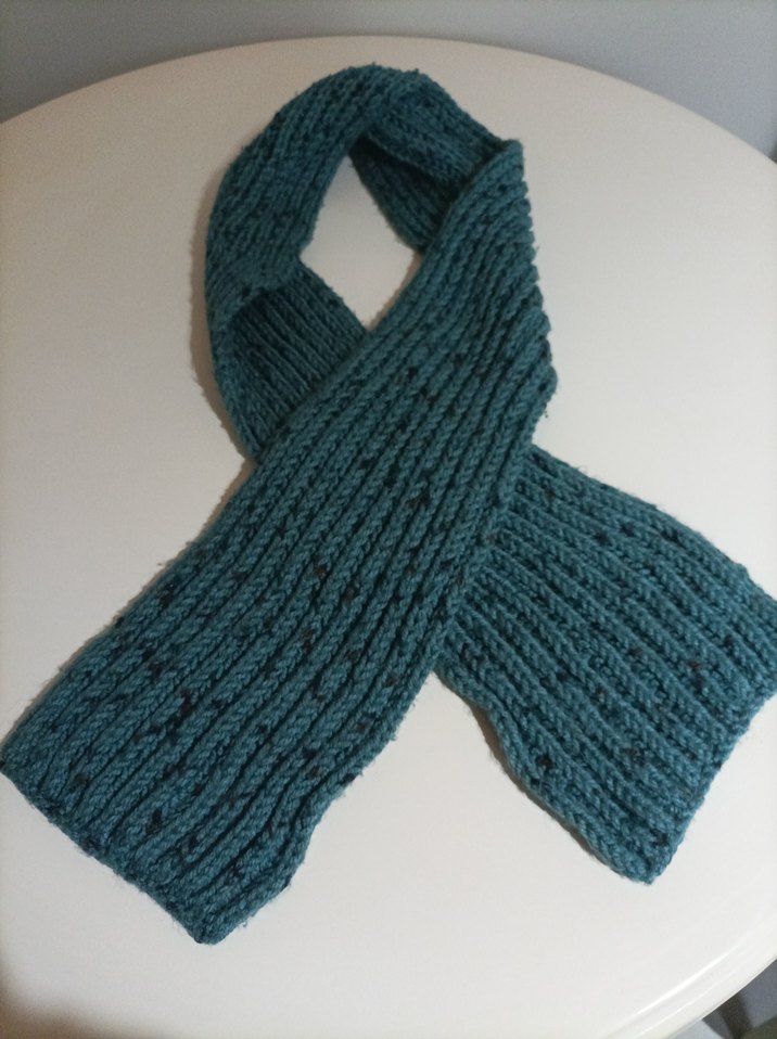 Turkuaz Örgü Kadın Şal - Görsel 2