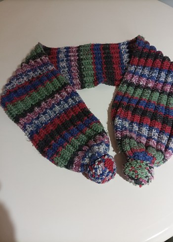 Renkli Örgü Kadın Şal - Görsel 2