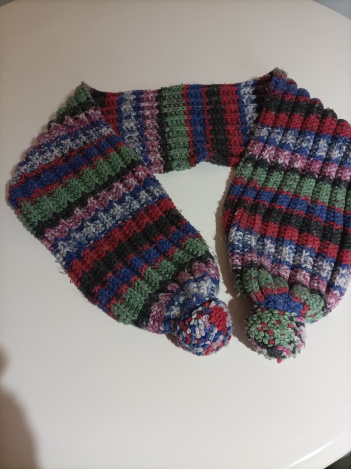 Renkli Örgü Kadın Şal - Görsel 2