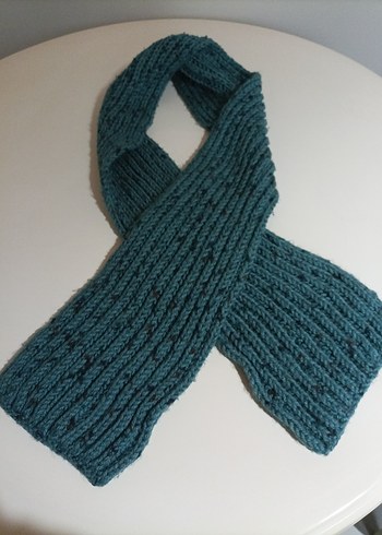 Turkuaz Örgü Kadın Şal - Görsel 2