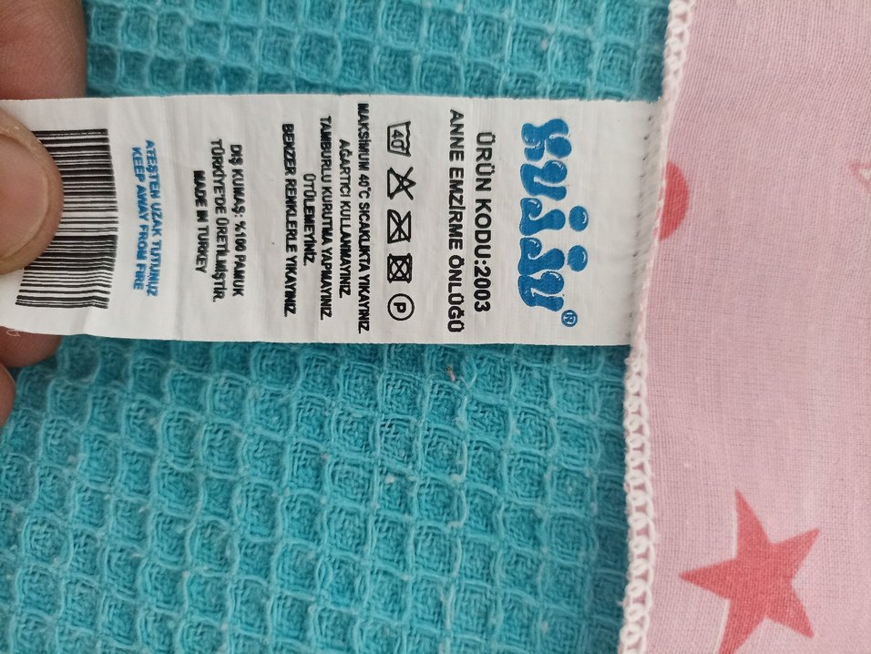 Pembe Yıldız Desenli Bebek emzirme önlüğü - Görsel 3