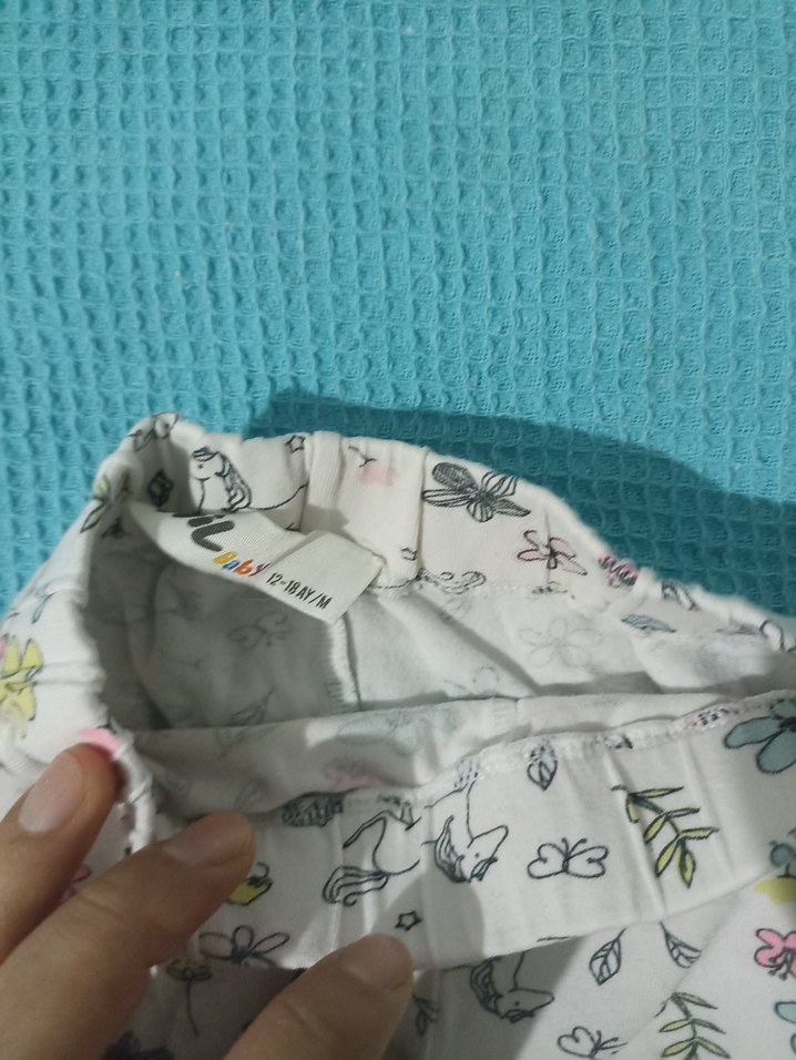 Kız Çocuk Çok Renkli Pamuklu Desenli Tayt - Görsel 3