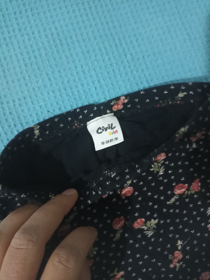 Kız Çocuk Çok Renkli Pamuklu Desenli Tayt - Görsel 4