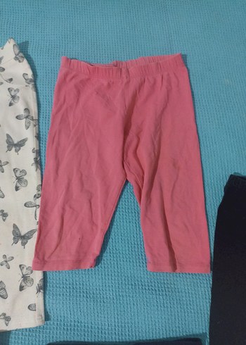 Kız Çocuk Elastik Bel Pamuklu Tayt Seti - Görsel 4