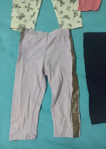 Kız Çocuk Elastik Bel Pamuklu Tayt Seti - Görsel 3