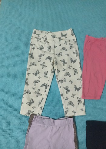 Kız Çocuk Elastik Bel Pamuklu Tayt Seti - Görsel 2