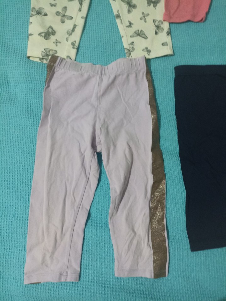 Kız Çocuk Elastik Bel Pamuklu Tayt Seti - Görsel 3