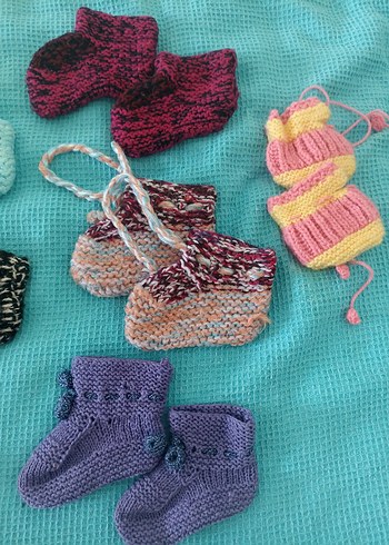 Renkli Nakışlı Kız-erkek Çocuk Örgü patik - Görsel 3