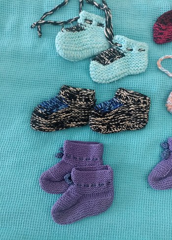 Renkli Nakışlı Kız-erkek Çocuk Örgü patik - Görsel 2