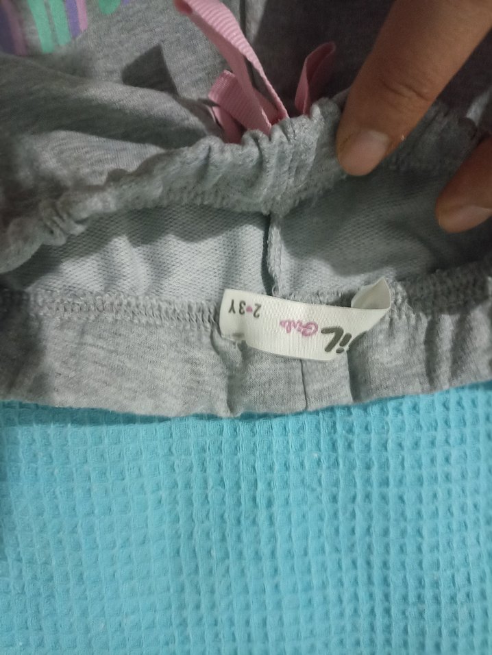 Kız Çocuk Gri Rahat Kesim Eşofman Altı - Görsel 3