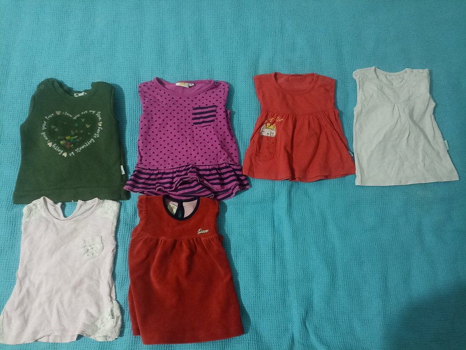 Kız Çocuk Kolsuz Baskılı Kırmızı Tişört - Görsel 4