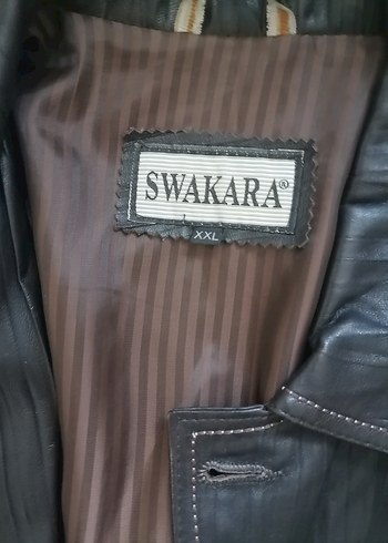 2xl Beden Düğmeli Kahverengi Deri Kadın Ceket