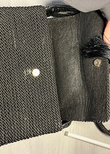 Siyah El Yapımı Çanta - Görsel 5
