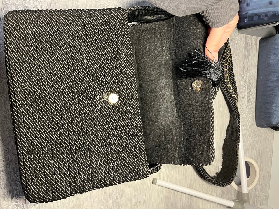 Siyah El Yapımı Çanta - Görsel 5