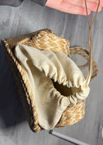 Hasır El Yapımı Yuvarlak Kadın Çanta - Görsel 3