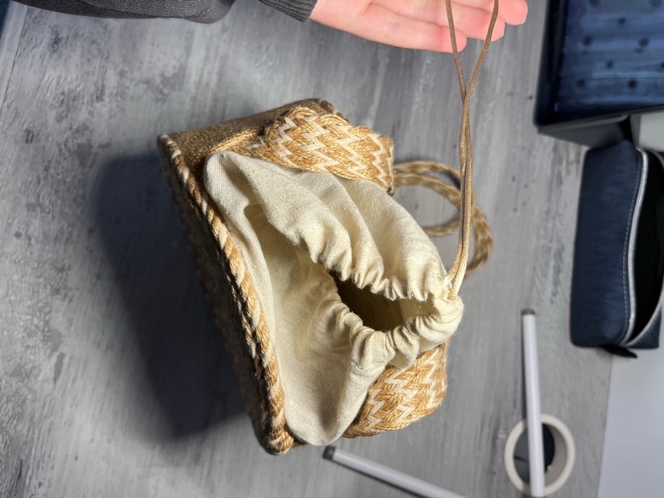 Hasır El Yapımı Yuvarlak Kadın Çanta - Görsel 3