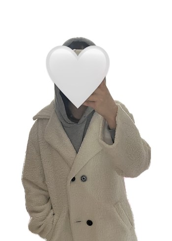 Düğmeli Beyaz Midi Kadın Kaban - Görsel 4