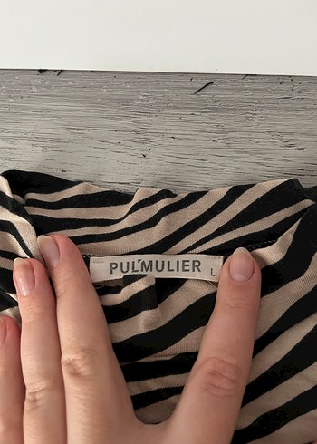 Kahverengi Zebra Desenli Uzun Kollu Bluz - Görsel 3